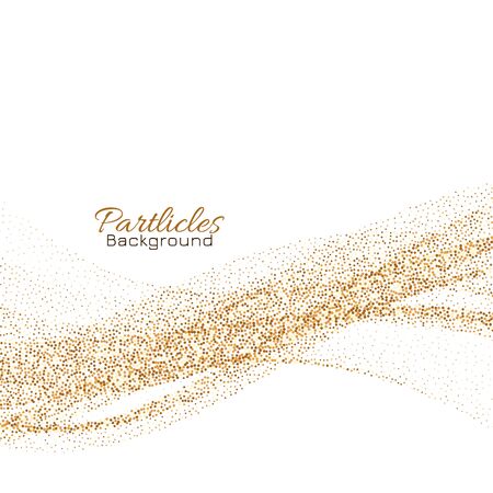 Golden glitter particles flowing background vectorのイラスト素材