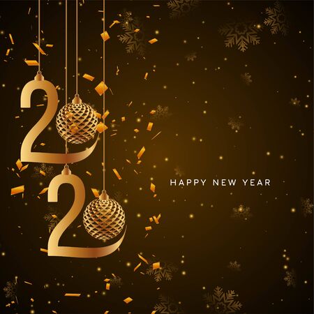 Happy new year 2020 greeting card vector