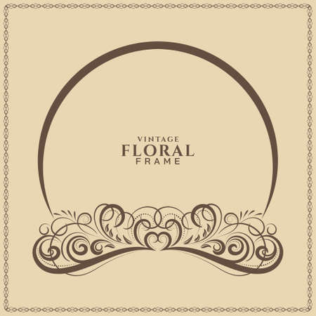 Abstract floral frame vintage background vectorのイラスト素材