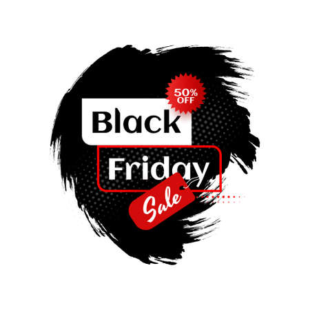 Black friday sale black brush stroke background vectorのイラスト素材