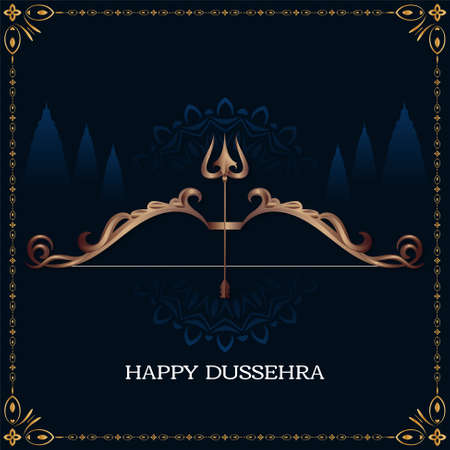 Happy Dussehra festival background with stylish dhanush vectorのイラスト素材