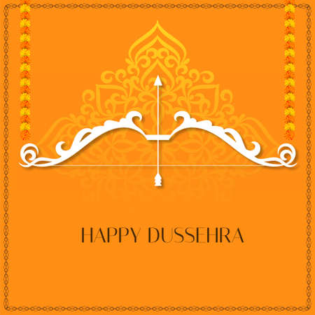 Happy Dussehra festival yelllow beautiful background vectorのイラスト素材
