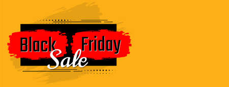 Yellow color flat design banner for Black friday sale vectorのイラスト素材