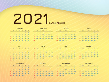 2021 new year modern calendar design vectorのイラスト素材