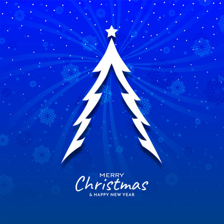 Blue color Merry Christmas greeting background vectorのイラスト素材