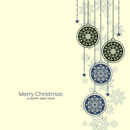 Merry Christmas festival decorative Christmas balls background vectorのイラスト素材