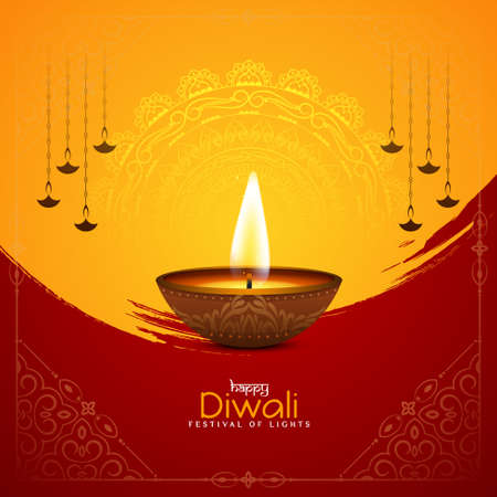 Happy Diwali Indian festival beautiful artistic background design vectorのイラスト素材