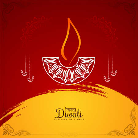 Happy Diwali Hindu festival geeting background design vectorのイラスト素材