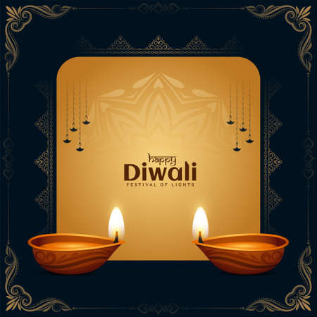 Happy Diwali festival elegant frame beautiufl background vectorのイラスト素材
