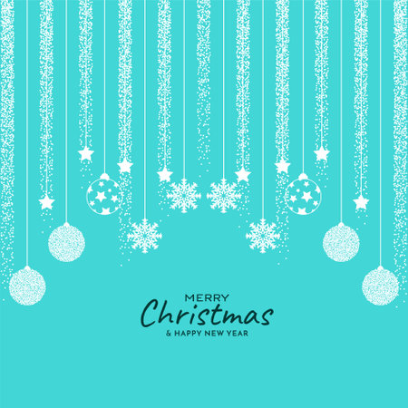 Merry Christmas festival blue background with decorative elements vectorのイラスト素材