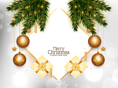Merry Christmas festival celebration glossy background design vectorのイラスト素材