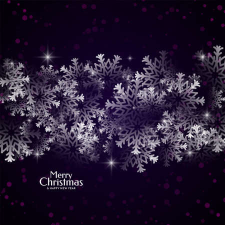 Merry Christmas festival white snowflakes background design vectorのイラスト素材