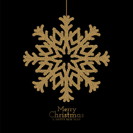 Merry Christmas festival dotted snowflakes background vectorのイラスト素材