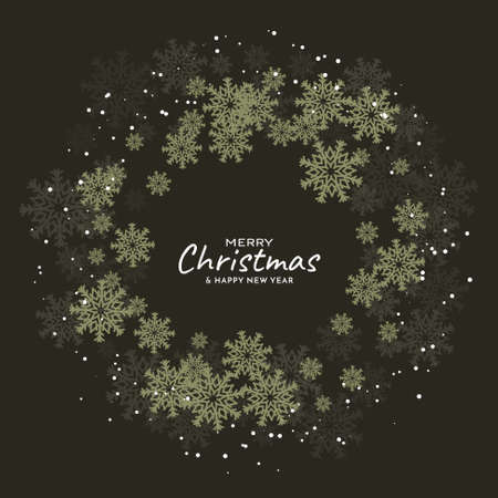 Merry Christmas festival greeting snowflakes background design vectorのイラスト素材