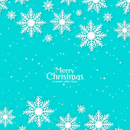 Merry Christmas festival decorative snowflakes background design vectorのイラスト素材