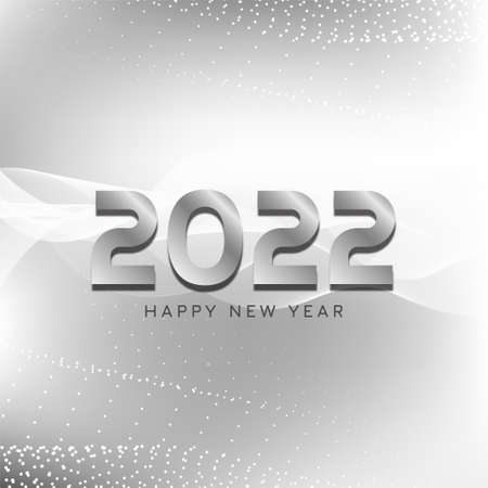 Happy New Year 2022 gray color stylish background vectorのイラスト素材