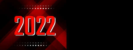 Decorative Happy new year 2022 red banner design vector