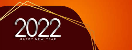Happy new year 2022 stylish elegant banner design vector