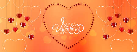 Happy Valentines day text design decorative love banner design vectorのイラスト素材