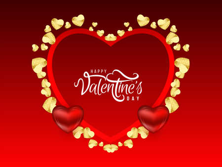 Happy Valentines day elegant background with hearts design vectorのイラスト素材
