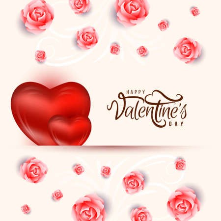 Happy Valentines day beautiful romantic background design vectorのイラスト素材