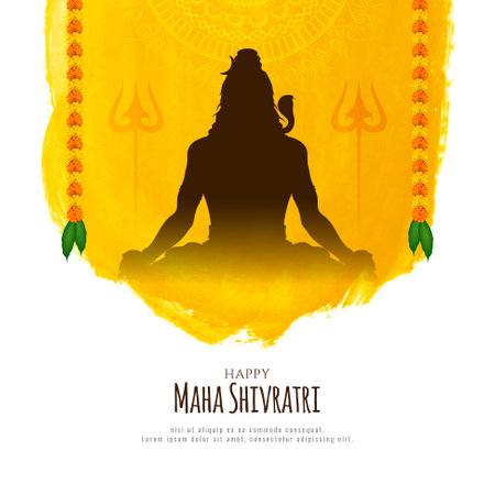 Happy Maha Shivratri religious festival Indian background design vectorのイラスト素材
