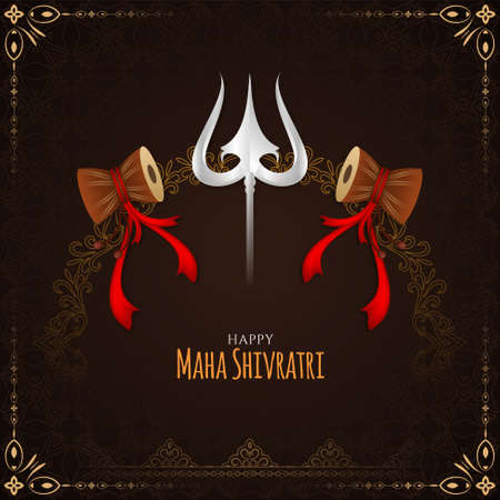 Happy Maha Shivratri festival lord shiva worship background vectorのイラスト素材