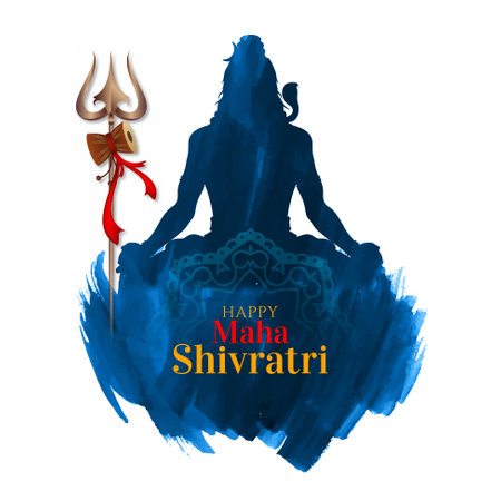 Happy Maha Shivratri Indian traditional festival background vectorのイラスト素材