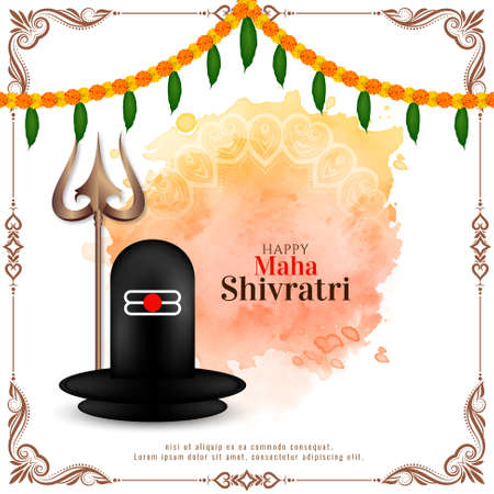 Happy Maha Shivratri religious festival Indian background design vectorのイラスト素材