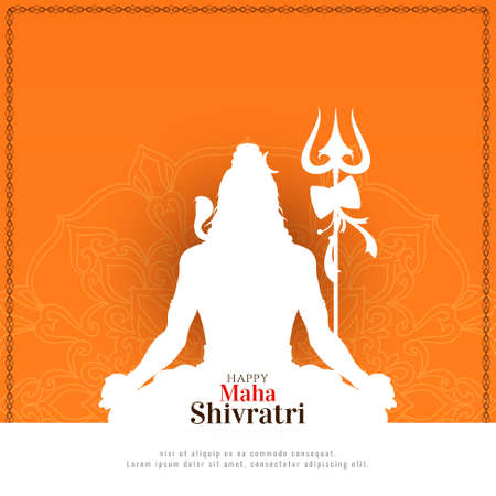 Happy Maha Shivratri Indian traditional festival background vectorのイラスト素材