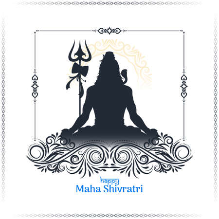 Happy Maha Shivratri festival celebration artistic greeting background vectorのイラスト素材