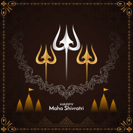 Happy Maha Shivratri religious Indian festival background vectorのイラスト素材