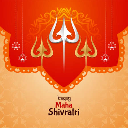 Happy Maha Shivratri religious Indian festival background vectorのイラスト素材