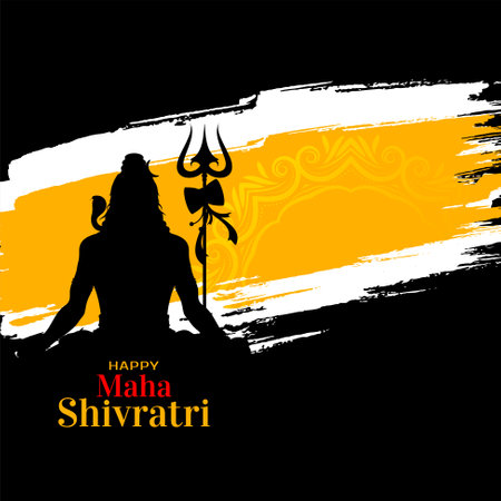 Happy Maha Shivratri artistic religious background design vectorのイラスト素材