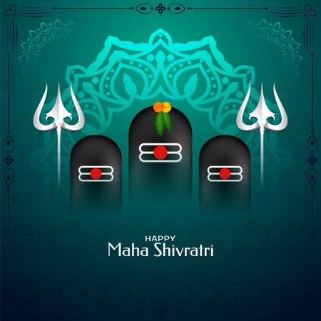Happy Maha Shivratri religious Indian festival background vectorのイラスト素材