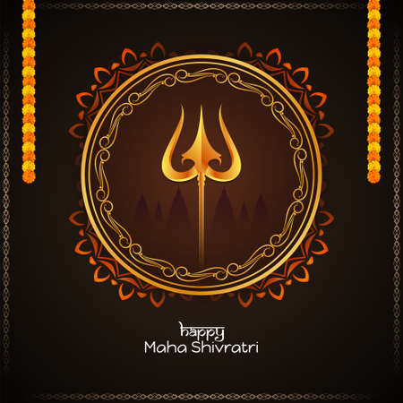 Happy Maha Shivratri artistic religious background design vectorのイラスト素材