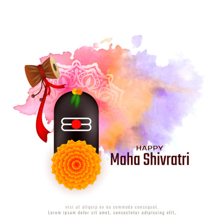 Happy Maha Shivratri Hindu festival celebration traditional background vectorのイラスト素材