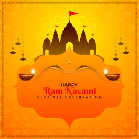 Hindu cultural festival Ram Navami celebration backgroundのイラスト素材