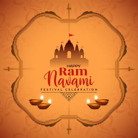 Happy Ram Navami religious Indian festival beautiful background vector