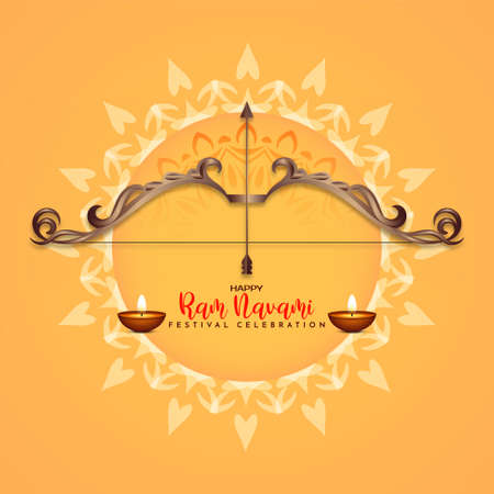 Hindu cultural festival Ram Navami celebration backgroundのイラスト素材