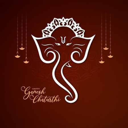 Happy Ganesh Chaturthi Hindu religious festival background vectorのイラスト素材