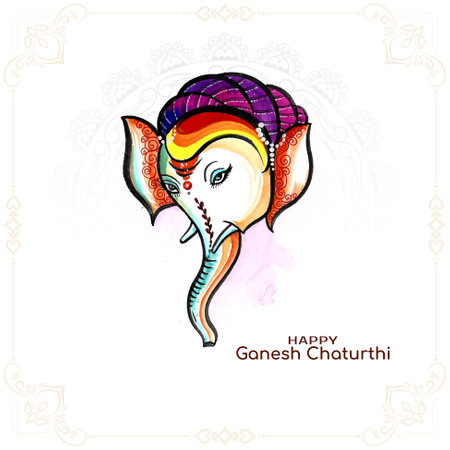 Happy Ganesh Chaturthi religious Hindu festival celebration background vectorのイラスト素材