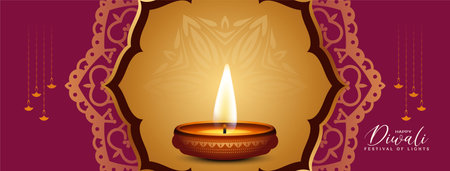 Happy Diwali religious festival celebration artistic beautiful banner vectorのイラスト素材