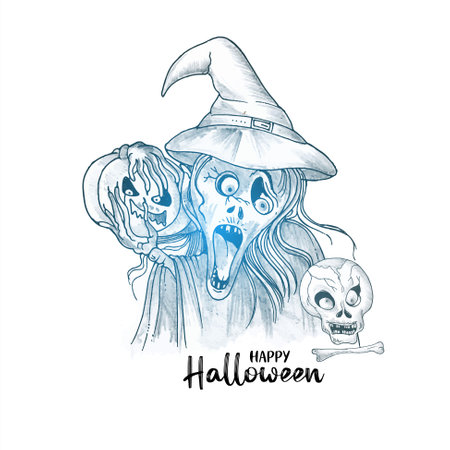 Happy Halloween spooky horror festival celebration background design vectorのイラスト素材