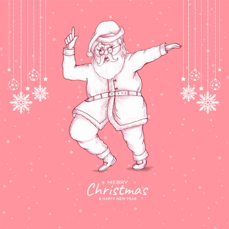 Merry Christmas festival greeting background with santa claus vectorのイラスト素材