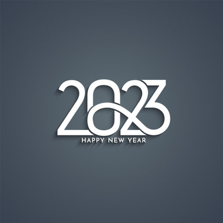 Happy new year 2023 attractive text design modern background vector