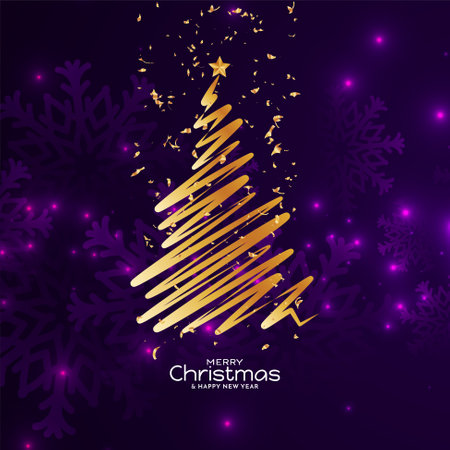 Merry Christmas festival celebration golden confetti background design vectorのイラスト素材