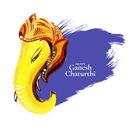 Beautiful Happy Ganesh Chaturthi Indian festival background design vectorのイラスト素材