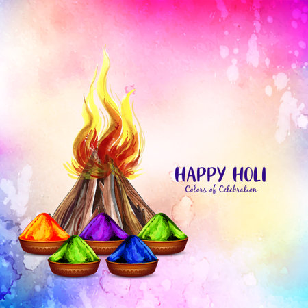 Happy Holi indian festival religious background design vectorのイラスト素材