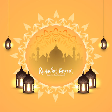 Religious Ramadan Kareem Islamic festival artistic background vectorのイラスト素材